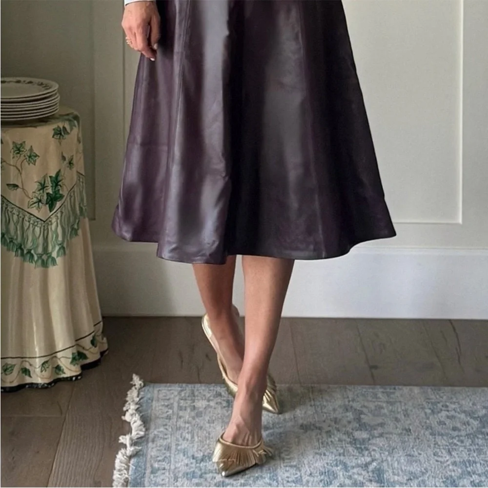 Antonio Melani x Jennifer Sumko Mimi Metallic Leather Fringe Dress Mules - Picture 3 of 9